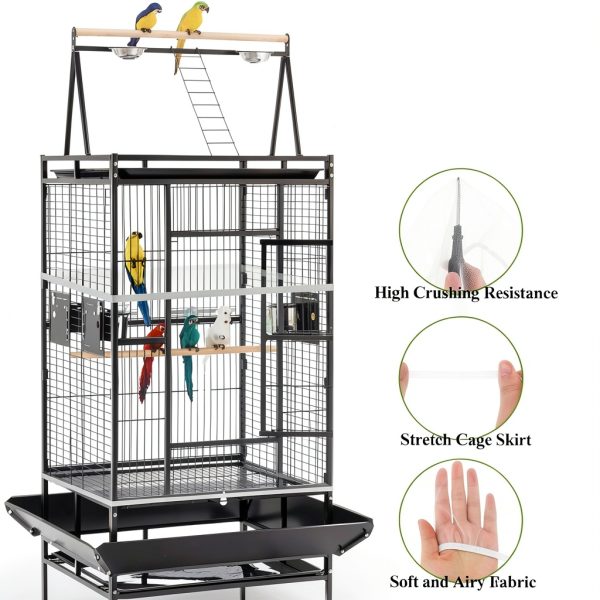 White Bird Cage Seed Catcher by Trinkrittey Adjustable Guard for Cages-2