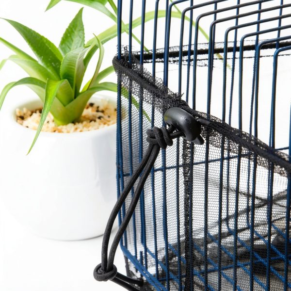 Shappy 2 Pieces Adjustable Bird Cage Seed Catcher Birdcage Cover Nylon Mesh Netting Soft Skirt Guard for Parrot Parakeet Macaw Round Square Cage(78 x 14.6 Inch in Circumference and Width,White, Black)-5